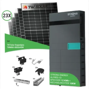 10 12kwppv komplettsetmit23xtwsolartwmnh 48hd440wdoppelglas modulen strongenergyalfred 10speicher 12kwh inkl.k2unterkonstruktionfuerziegeldaecher 600x677 1.webp